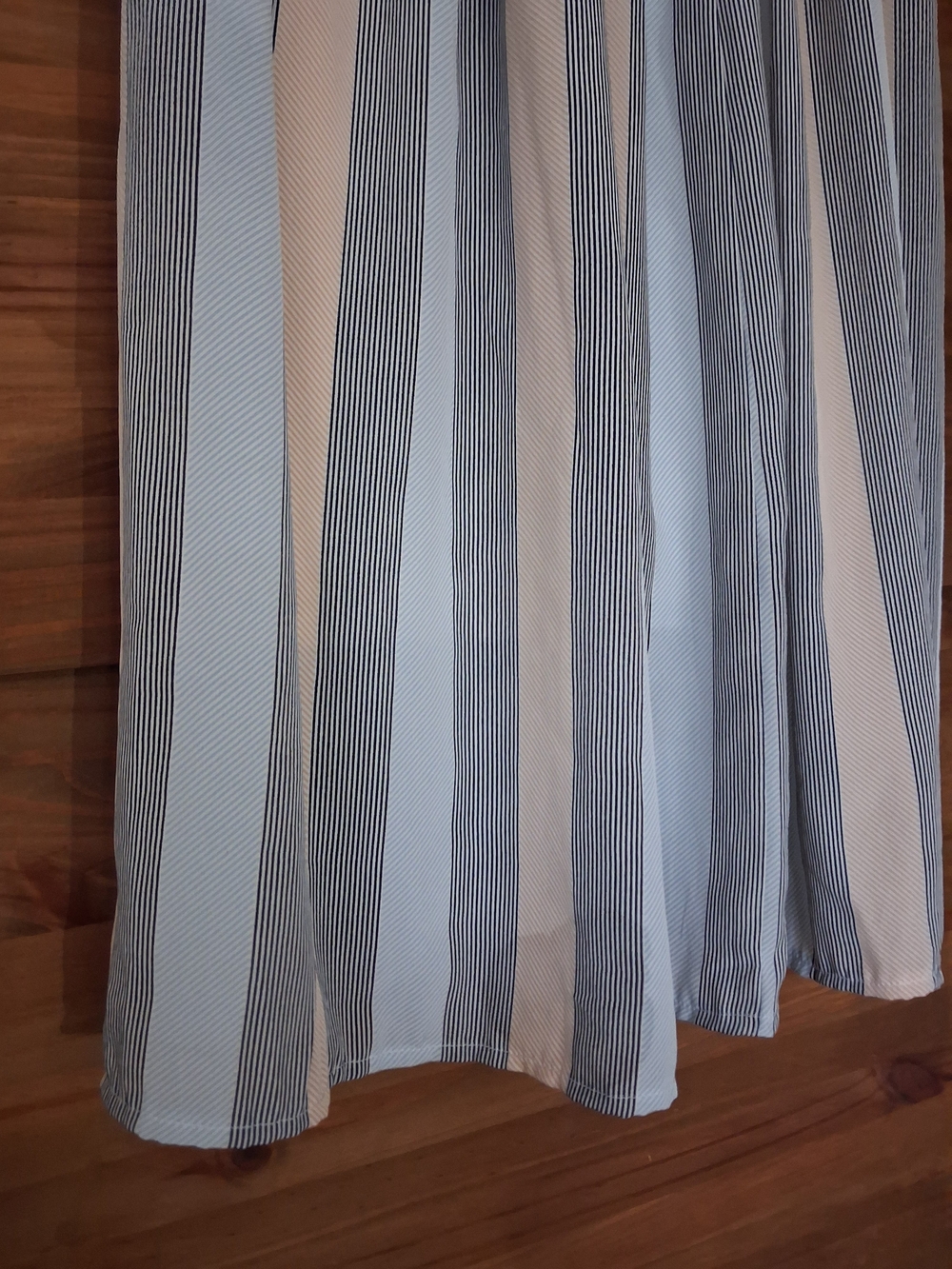 Vintage St Micheal Maxi Skirt Pleated Blue and Cream Striped Maxi Skirt - Picture 2 of 10